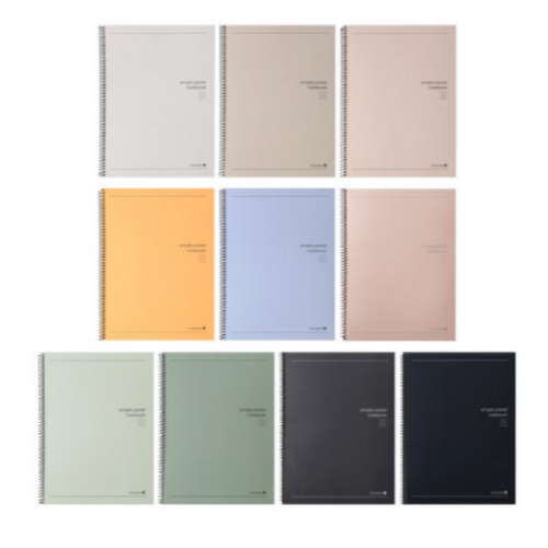 모닝글로리 원링 심플파스텔 스프링노트 10종 세트, 혼합색상, 1세트